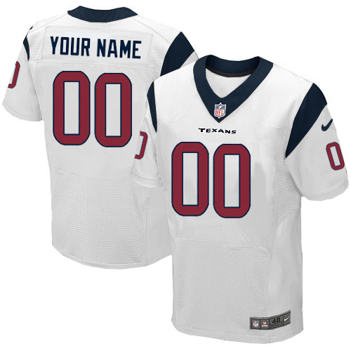 Men's Elite Nike Jersey White Road - Customized NFL Houston Texans